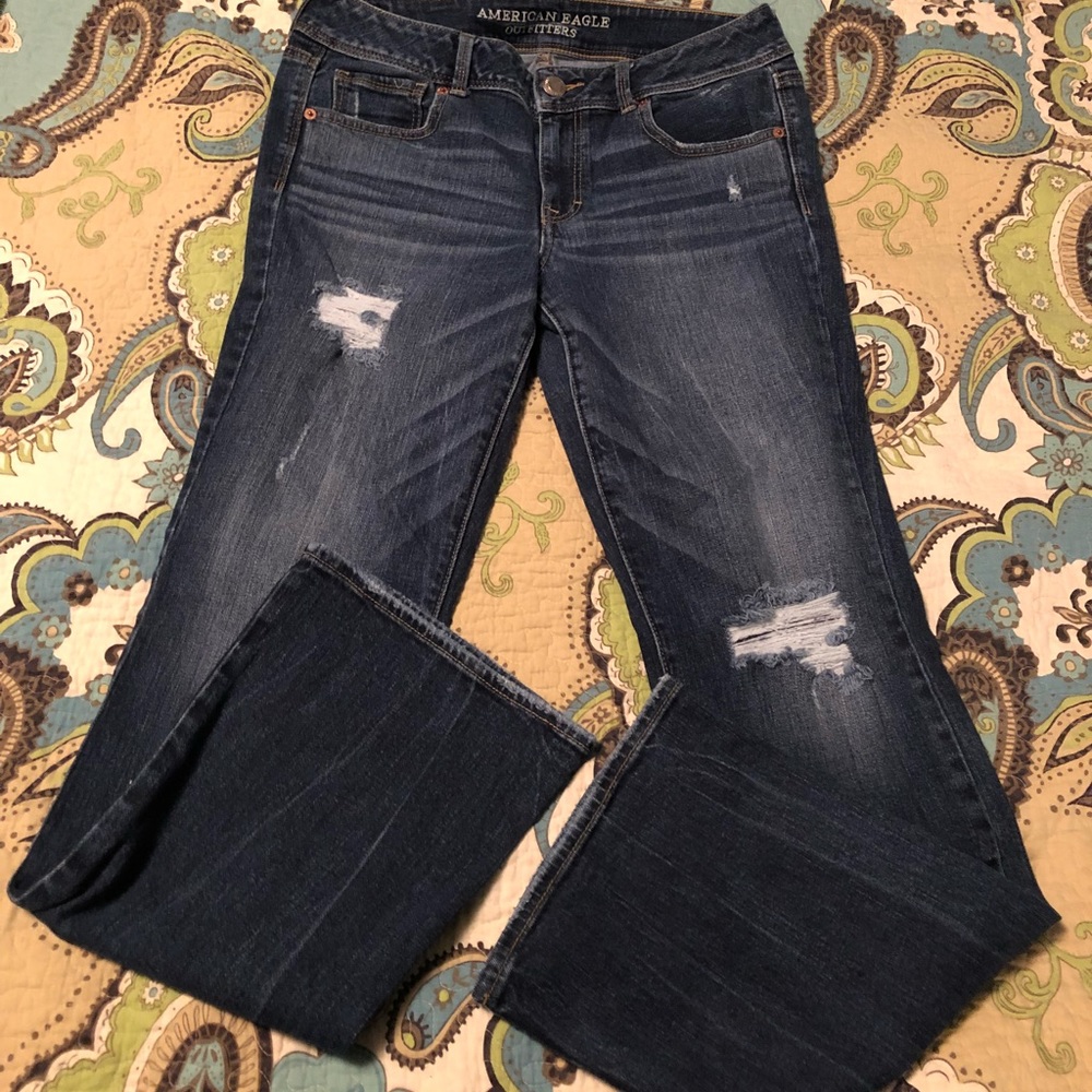 American Eagle dark wash, Kick boot jeans